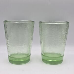 Fire And Light Recycled Glass 12oz Tumbler Pair Celery Green 4.75" tall